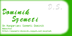 dominik szemeti business card